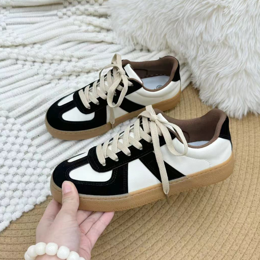 F-710黑 阿甘德训鞋女2025年新款ins潮时尚复古配裙子软底百搭鞋