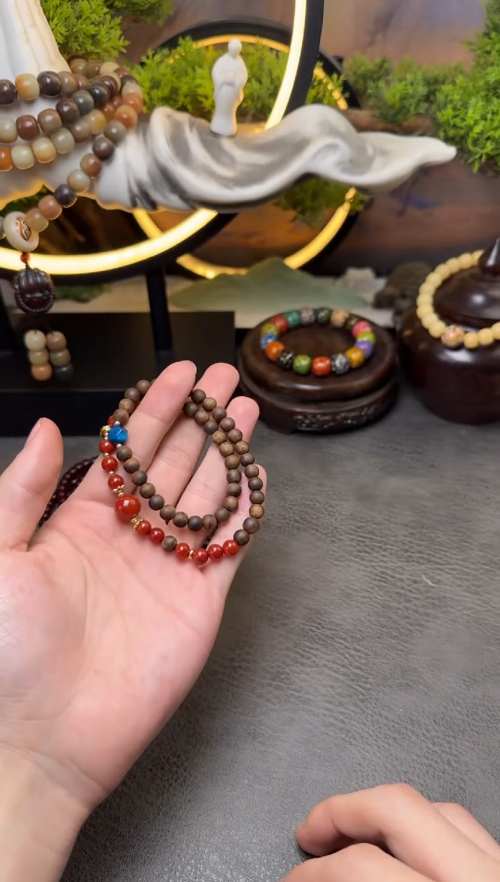 【闪购商品】檀香木手串未镶嵌A833 双圈绿齐楠