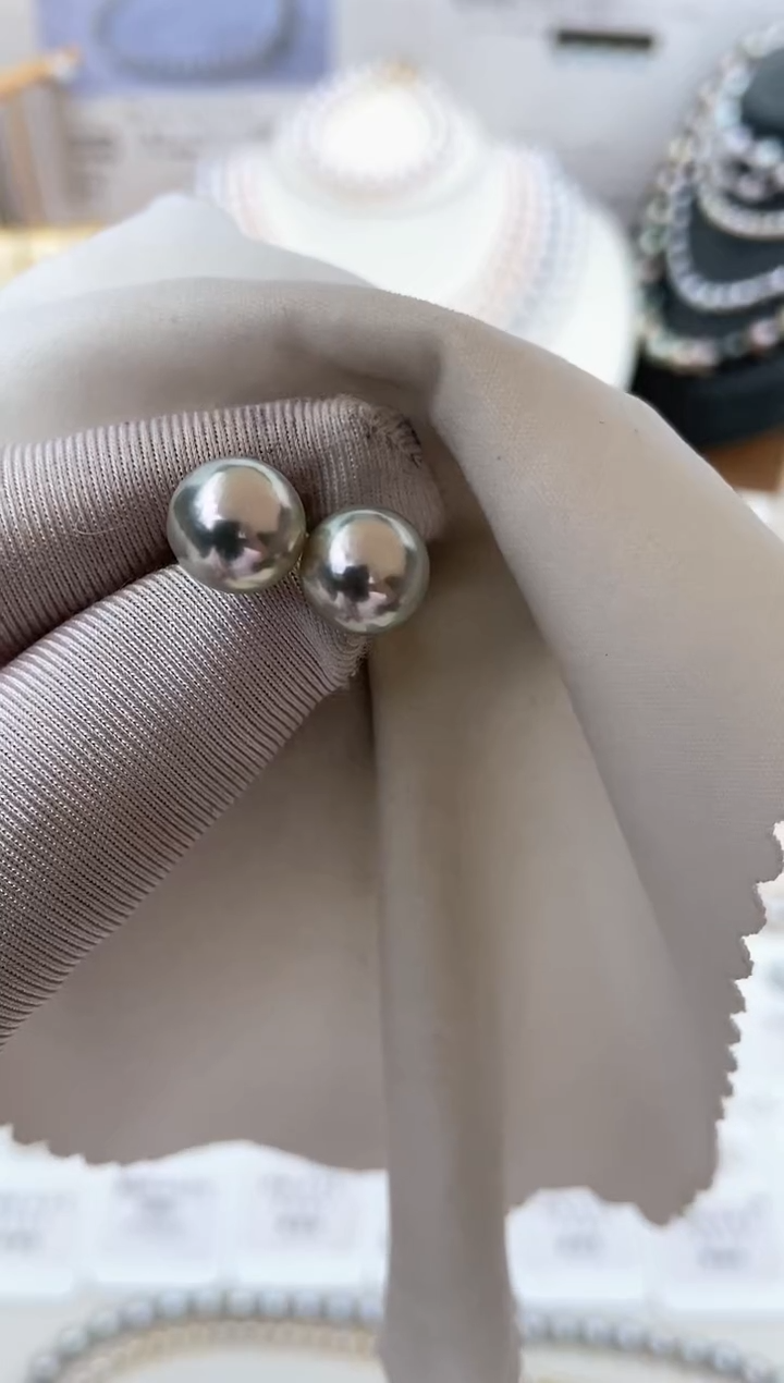 【闪购商品】海水珍珠耳饰18K金镶嵌福利真多麻素钉不退不换8.5-9