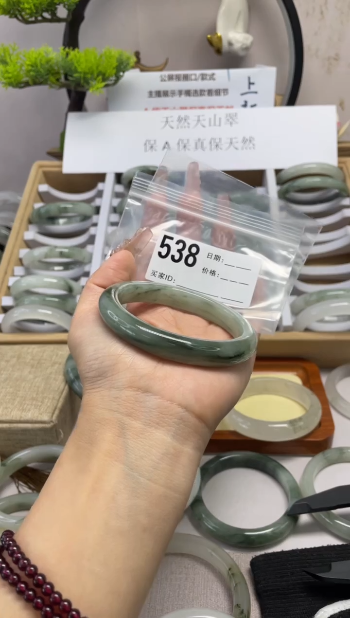 石英质玉（天山翠）手镯未镶嵌538