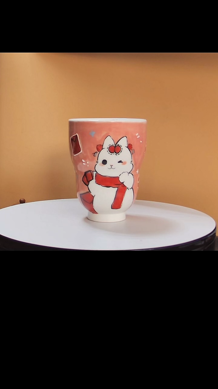【闪购商品】手绘纯手工可爱兔子杯