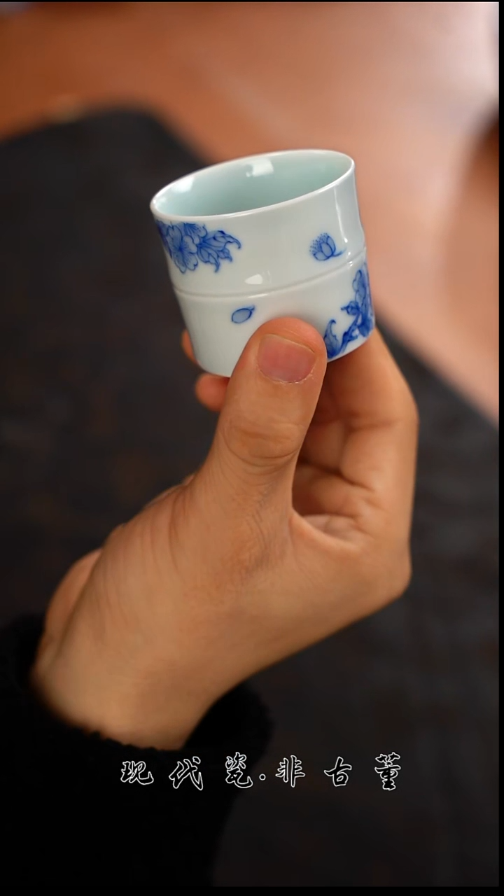 其他陶瓷正春堂桃花竹节杯（售后需完整开箱视频）