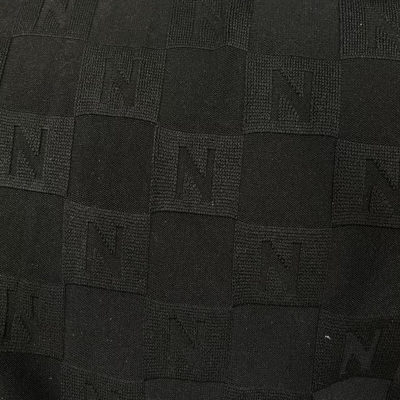 B黑色提花方格针织字母花弹力面料（不支持7天无理由）