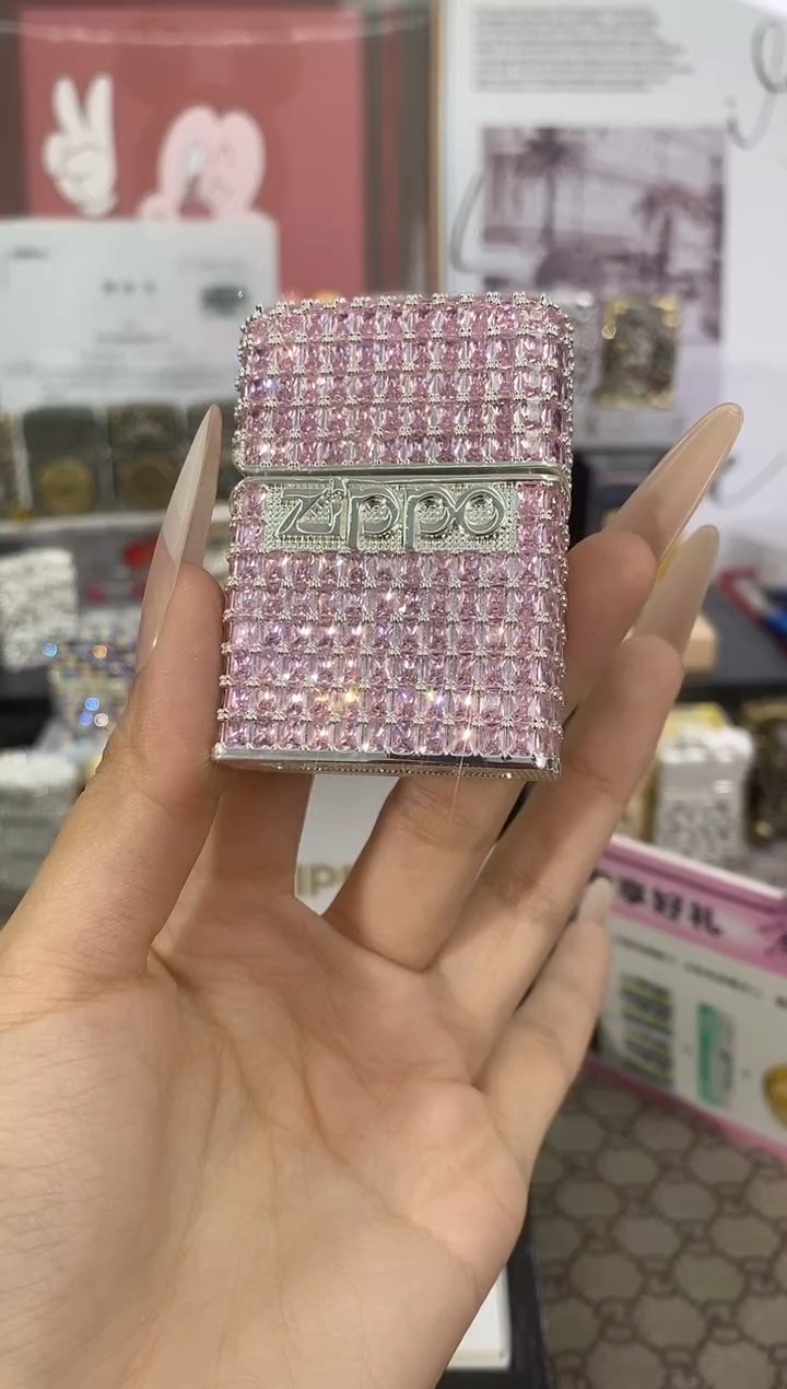 镜面粉钻星辰zippo