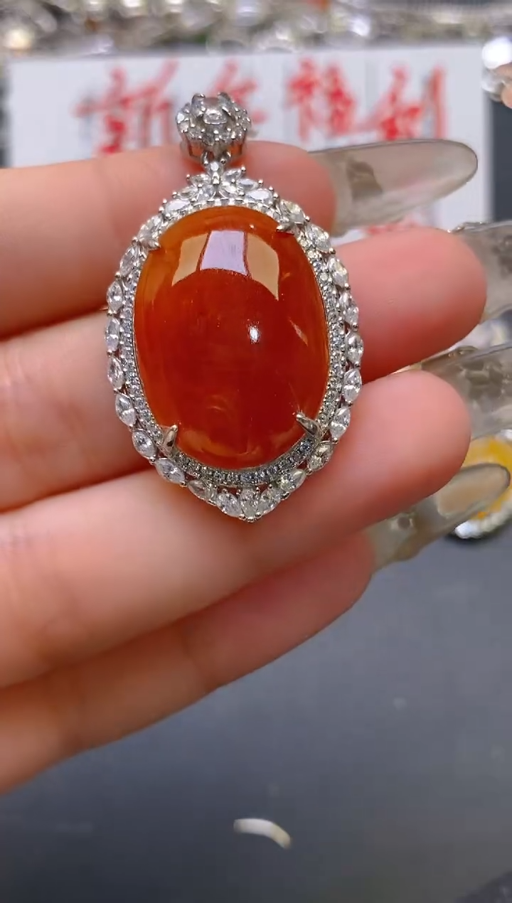 【闪购商品】翡翠耳饰银S925镶嵌天然A货翡翠1