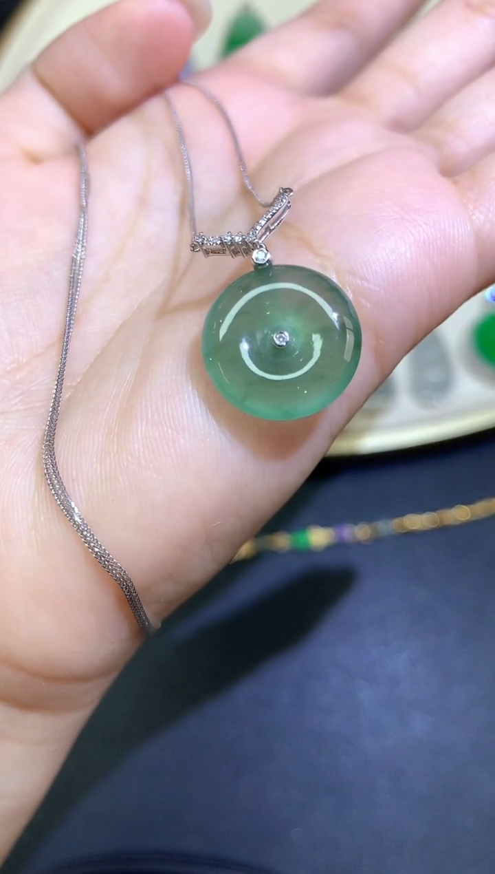 翡翠18K金镶嵌套链套链A281|2980