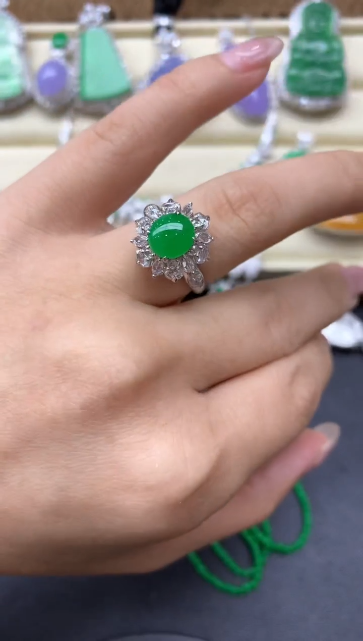 【闪购商品】翡翠戒指18K金镶嵌602-中国好珍宝