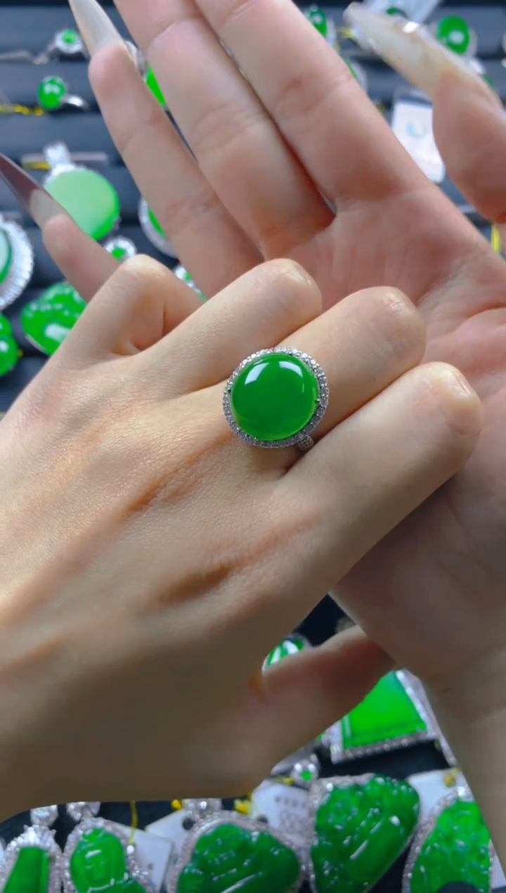 【闪购商品】翡翠戒指银S925镶嵌11111111