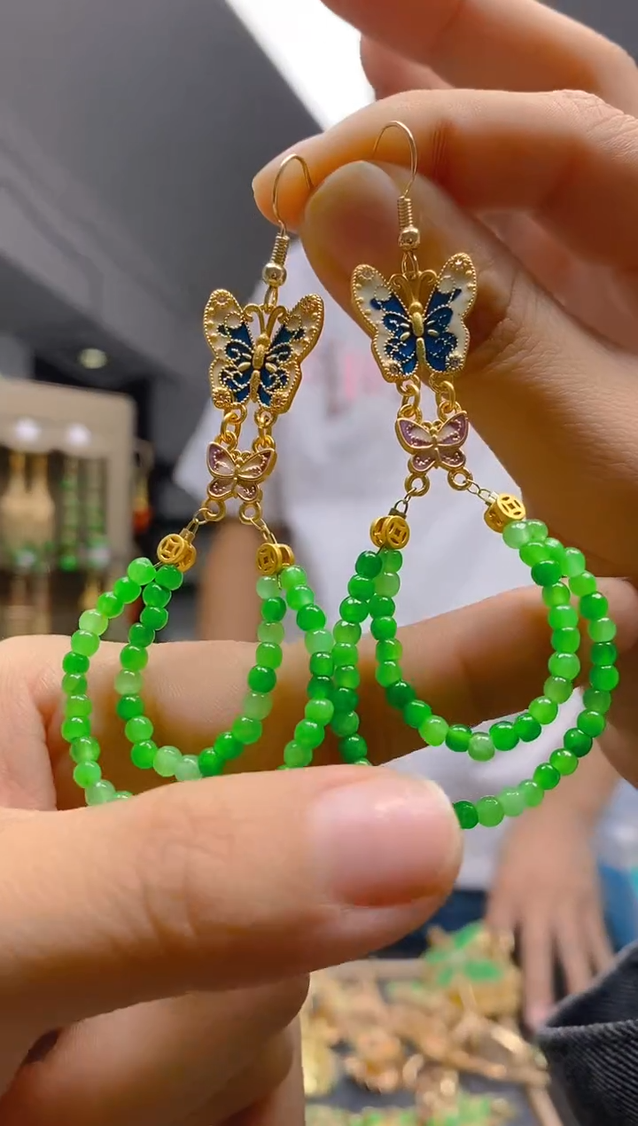 【闪购商品】翡翠耳饰合金0215翡翠耳钩