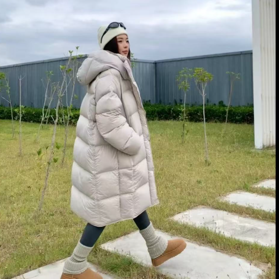 8.0升级轻盈泡芙90白鹅绒大被子时尚百搭长款羽绒服Q