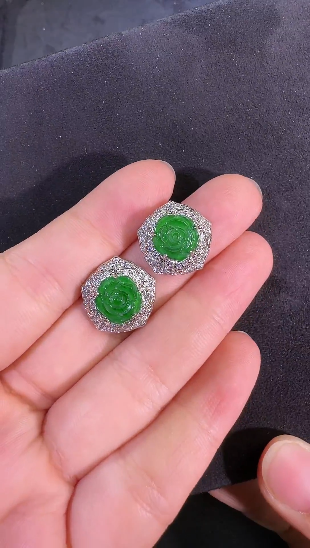 未镶嵌翡翠耳饰耳环