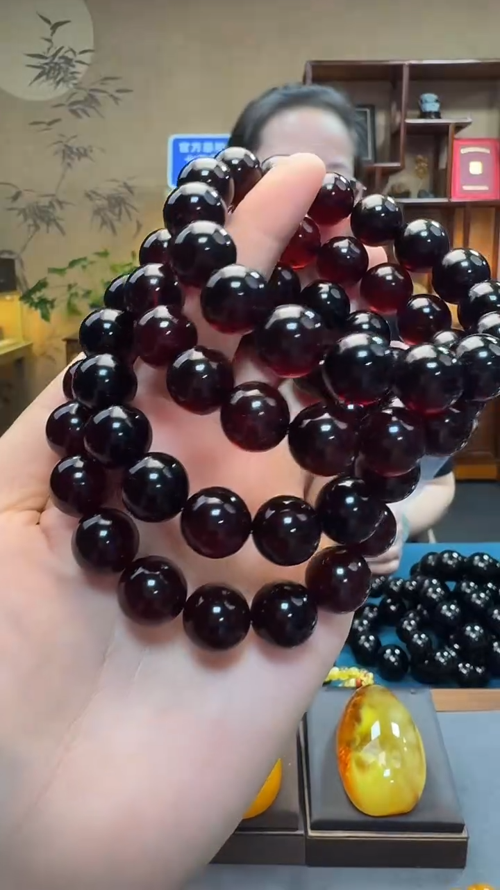 手链琥珀未镶嵌天然保真琥珀圆珠手串（多样发其一） 13mm+