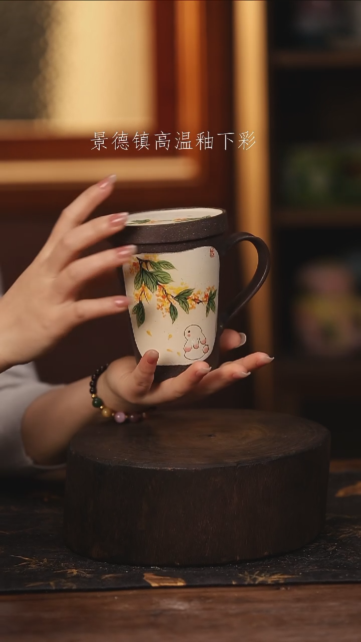 陶瓷 景德镇高温釉下手绘陶瓷@L502@