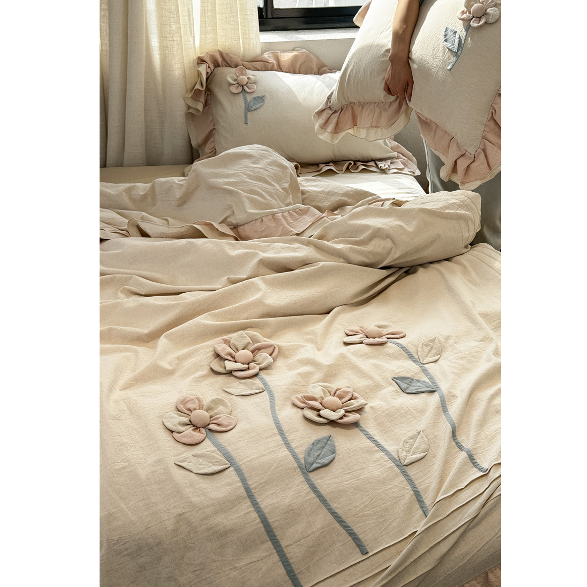 【超级红】醉清风 棉麻四件套