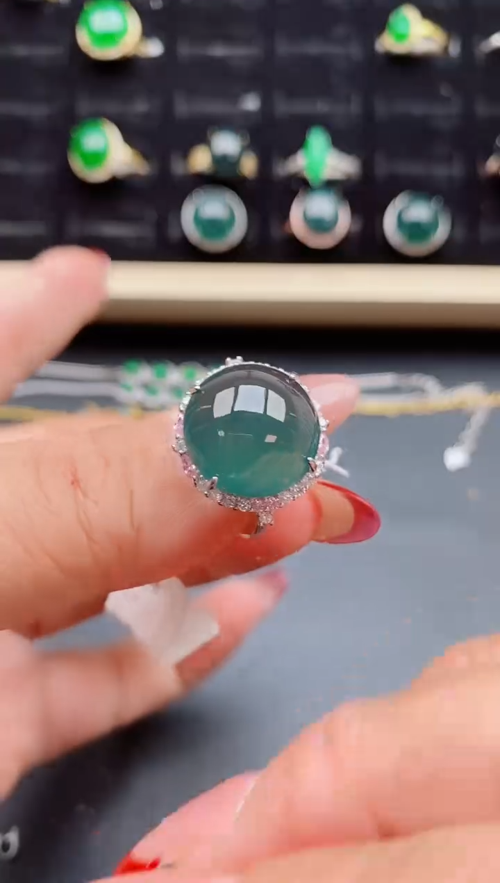 【闪购商品】翡翠戒指银S925镶嵌211312