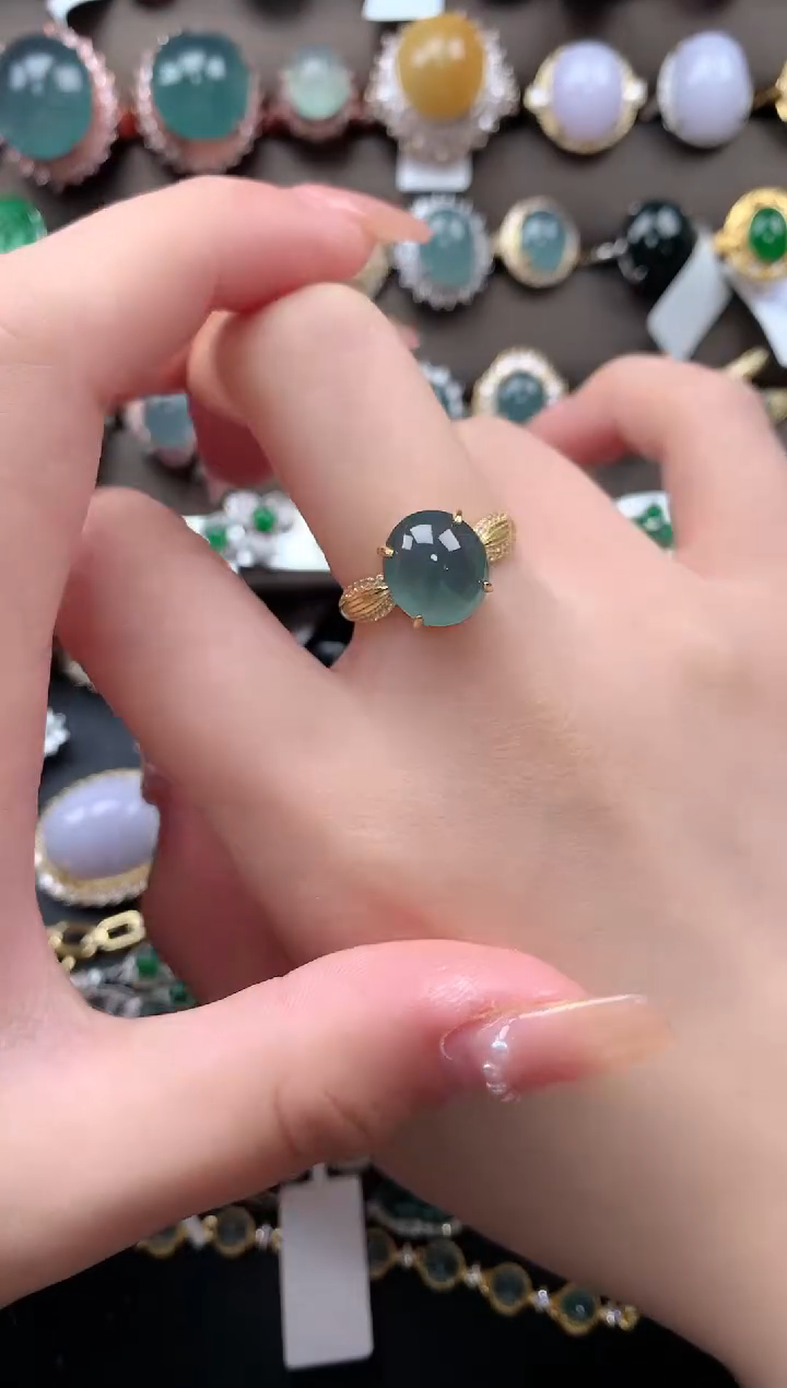 【闪购商品】翡翠戒指银S925镶嵌514241