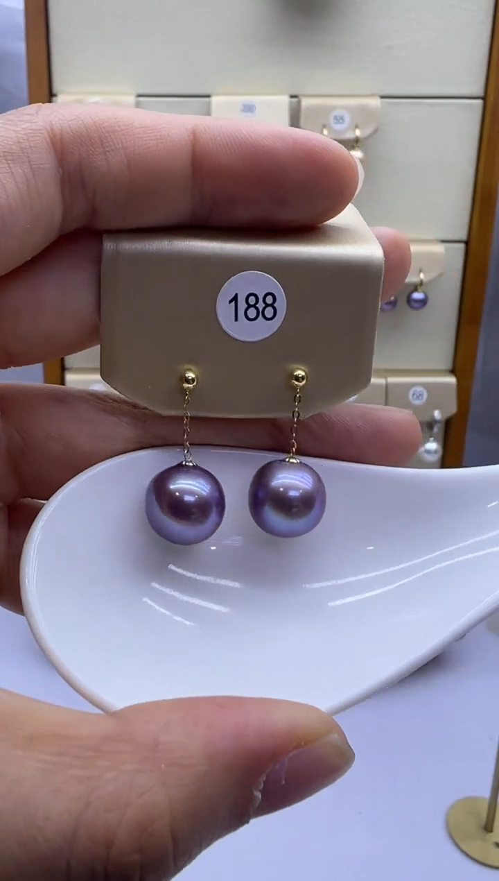 18K金镶嵌耳饰淡水珍珠188
