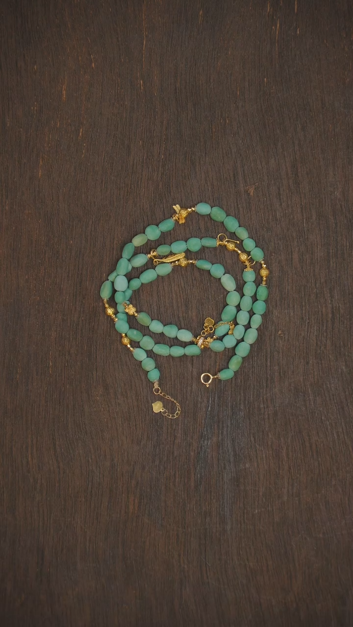 【闪购商品】绿松石手链18K金镶嵌手链