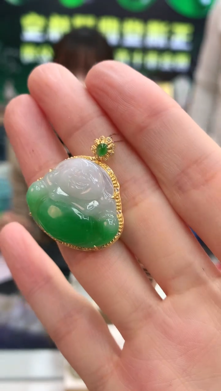 【闪购商品】翡翠颈饰18K金镶嵌赠礼盒证书 小君