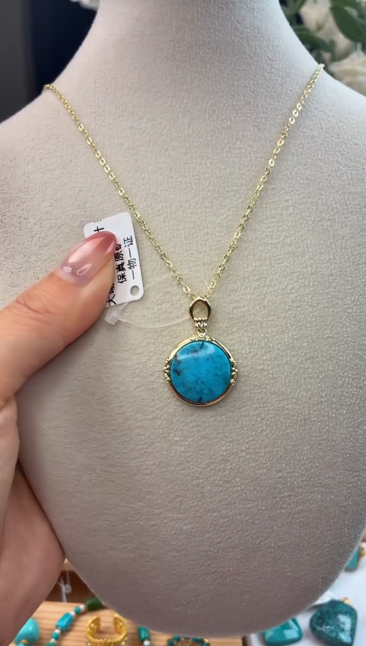 合金绿松石项链1