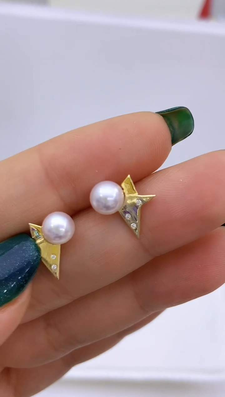 【闪购商品】海水珍珠耳饰银S925镶嵌19 6-7mm