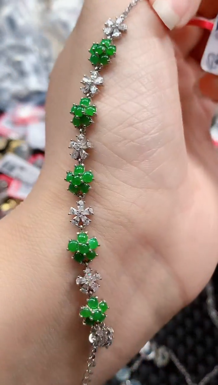 银S925镶嵌戒指翡翠天然A货缅甸翡翠