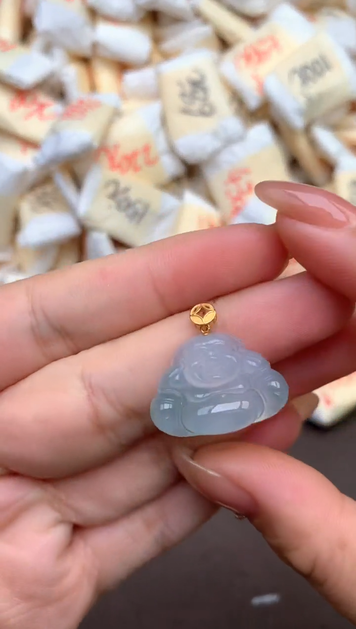 【闪购商品】翡翠挂件18K金镶嵌—