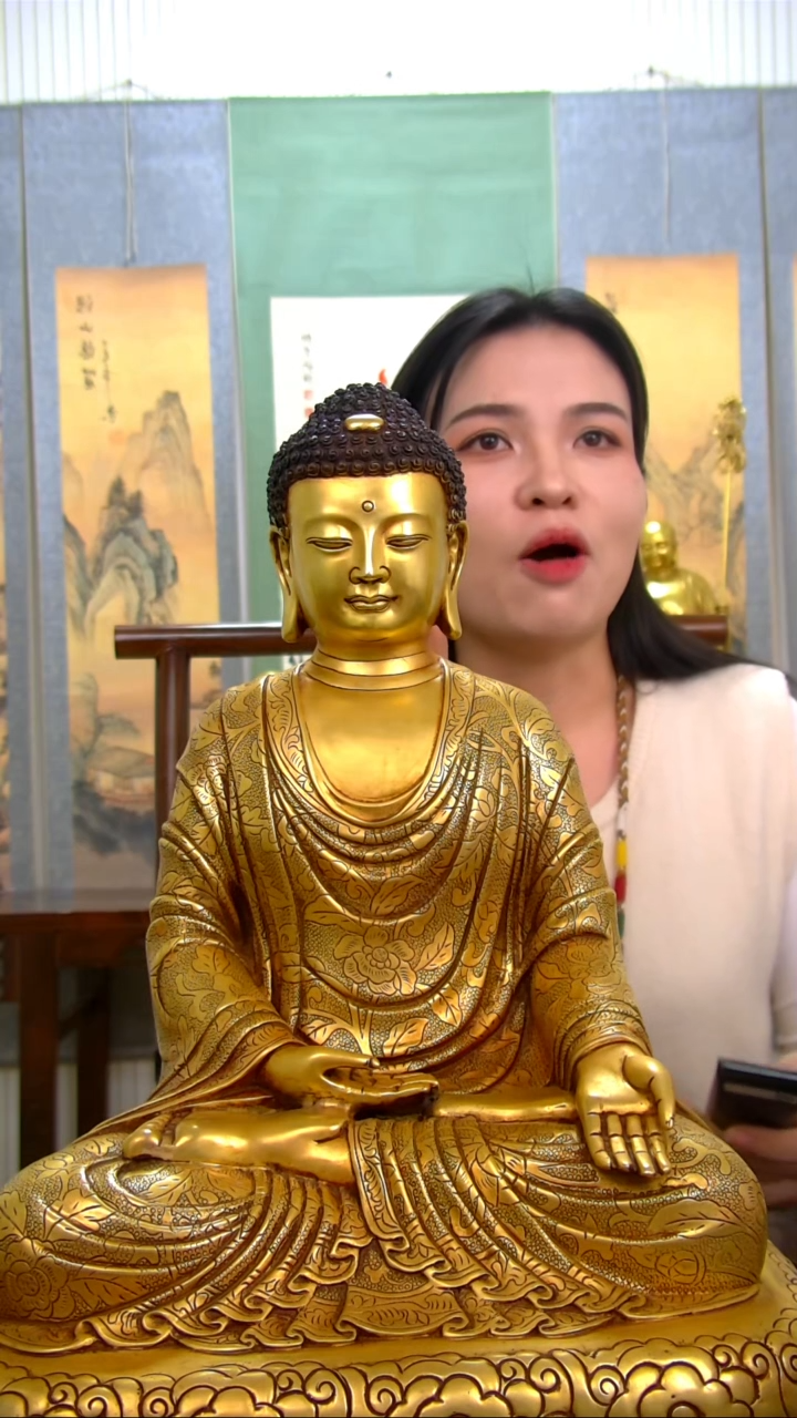 【闪购商品】紫铜鎏金39分阿弥陀佛S20932-Z