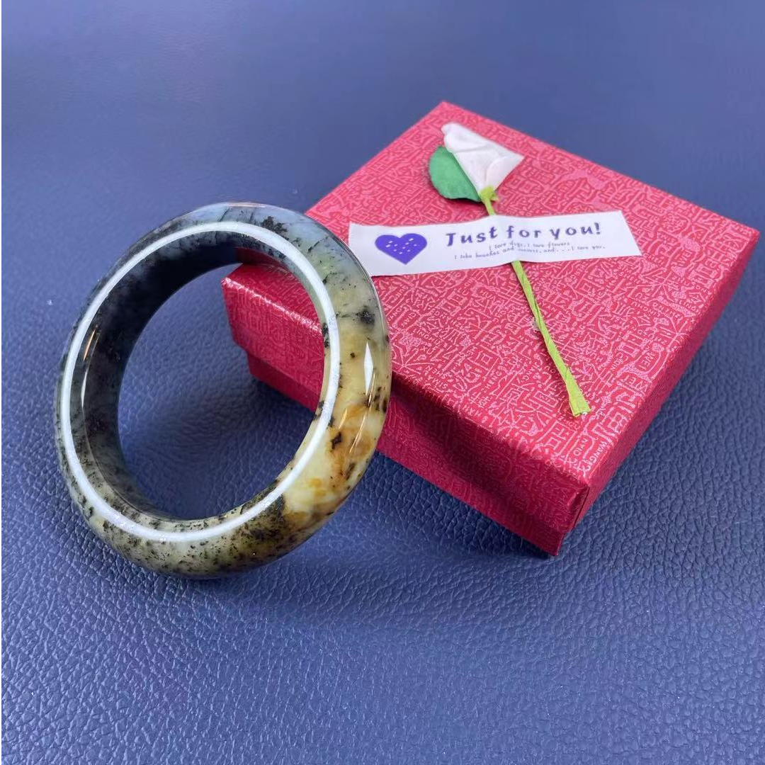 天然岫玉手镯-花玉-未镶嵌