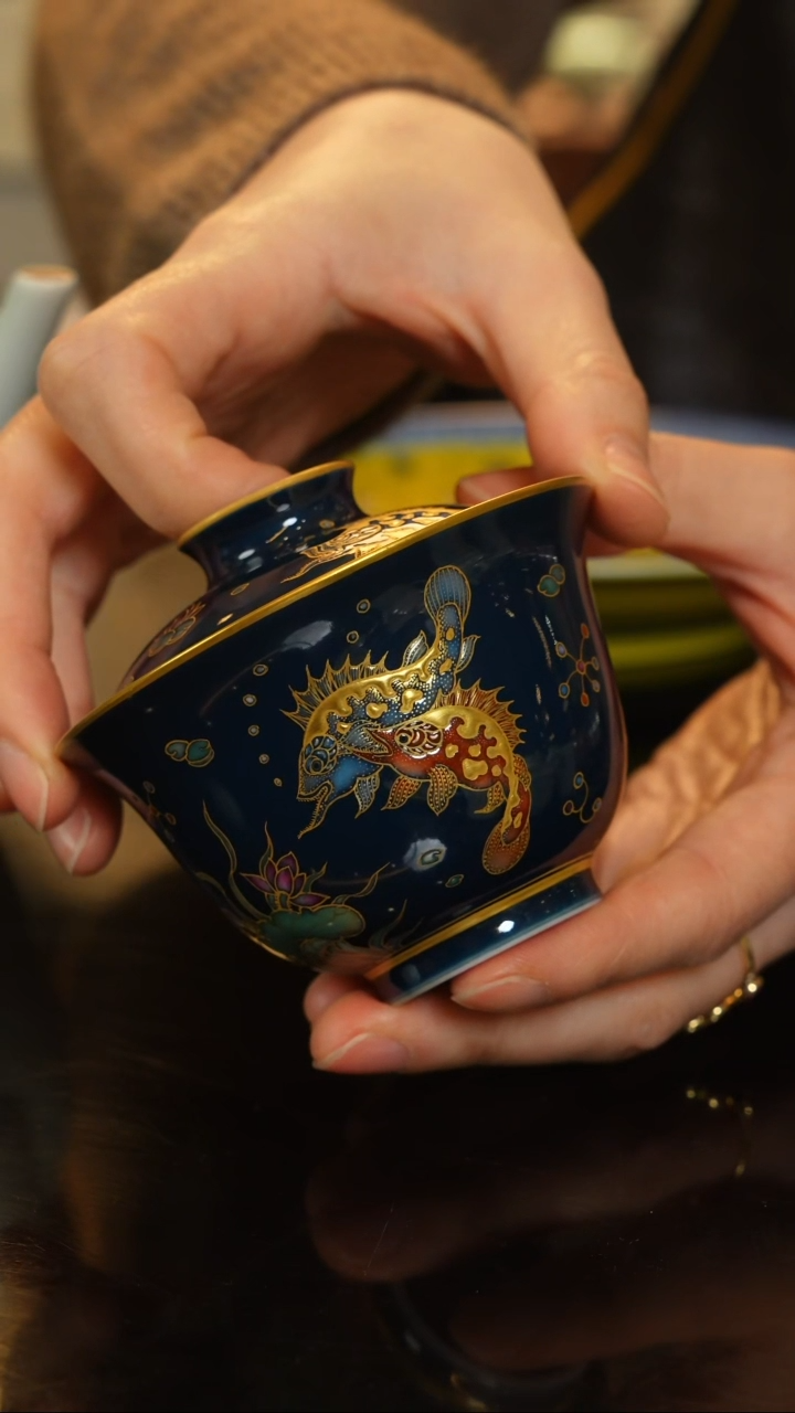 珏窑珐琅彩盖碗单品