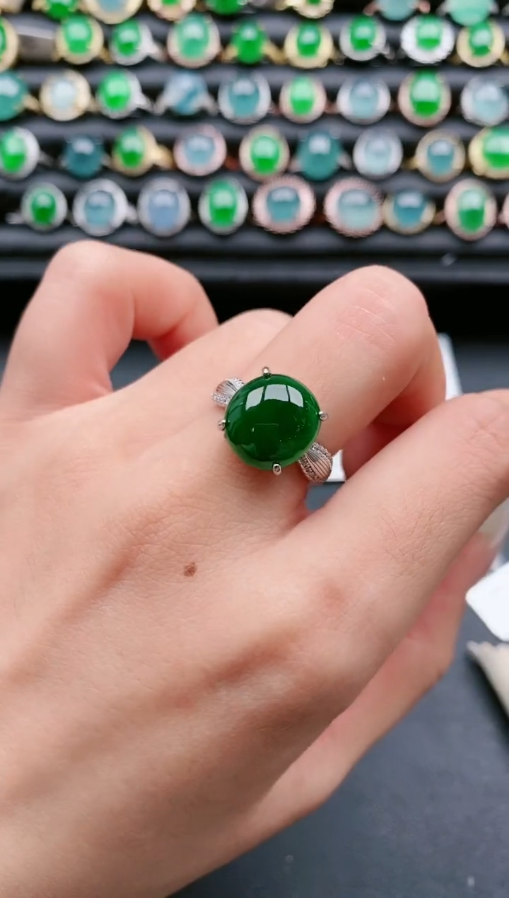 【闪购商品】翡翠戒指银S925镶嵌111111111