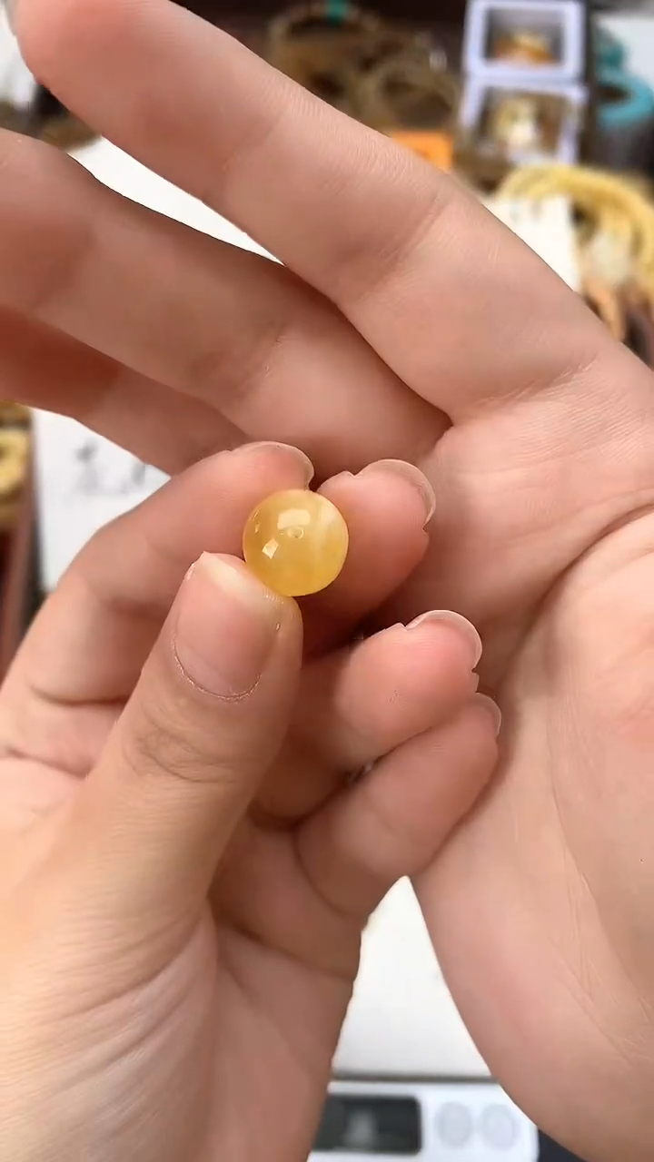 【闪购商品】琥珀珠宝奇石未镶嵌054琥珀蜜蜡 花粉  有坑 