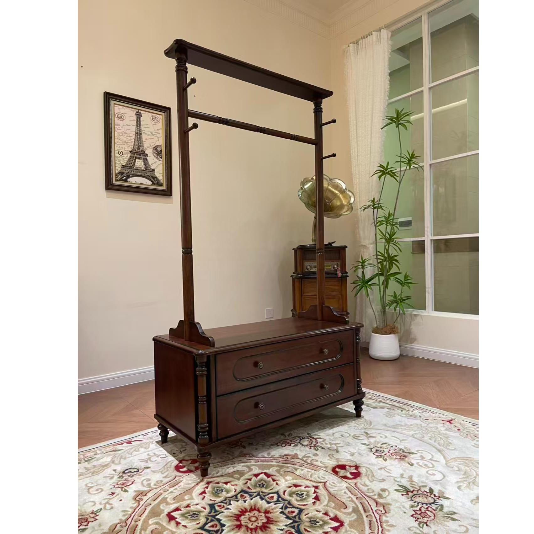 【皇家壹号】北美桃花芯木衣帽架306#美式