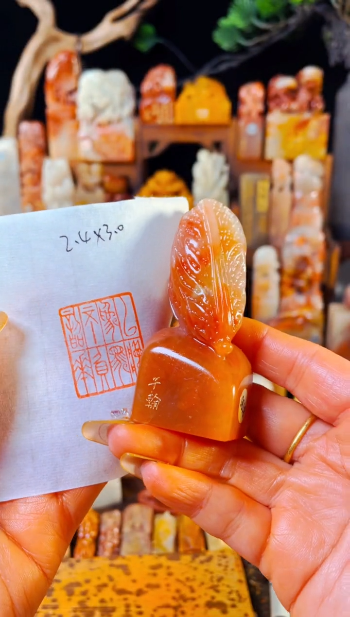 【闪购商品】老挝石印石手工篆刻《以梦为马不负韶华》