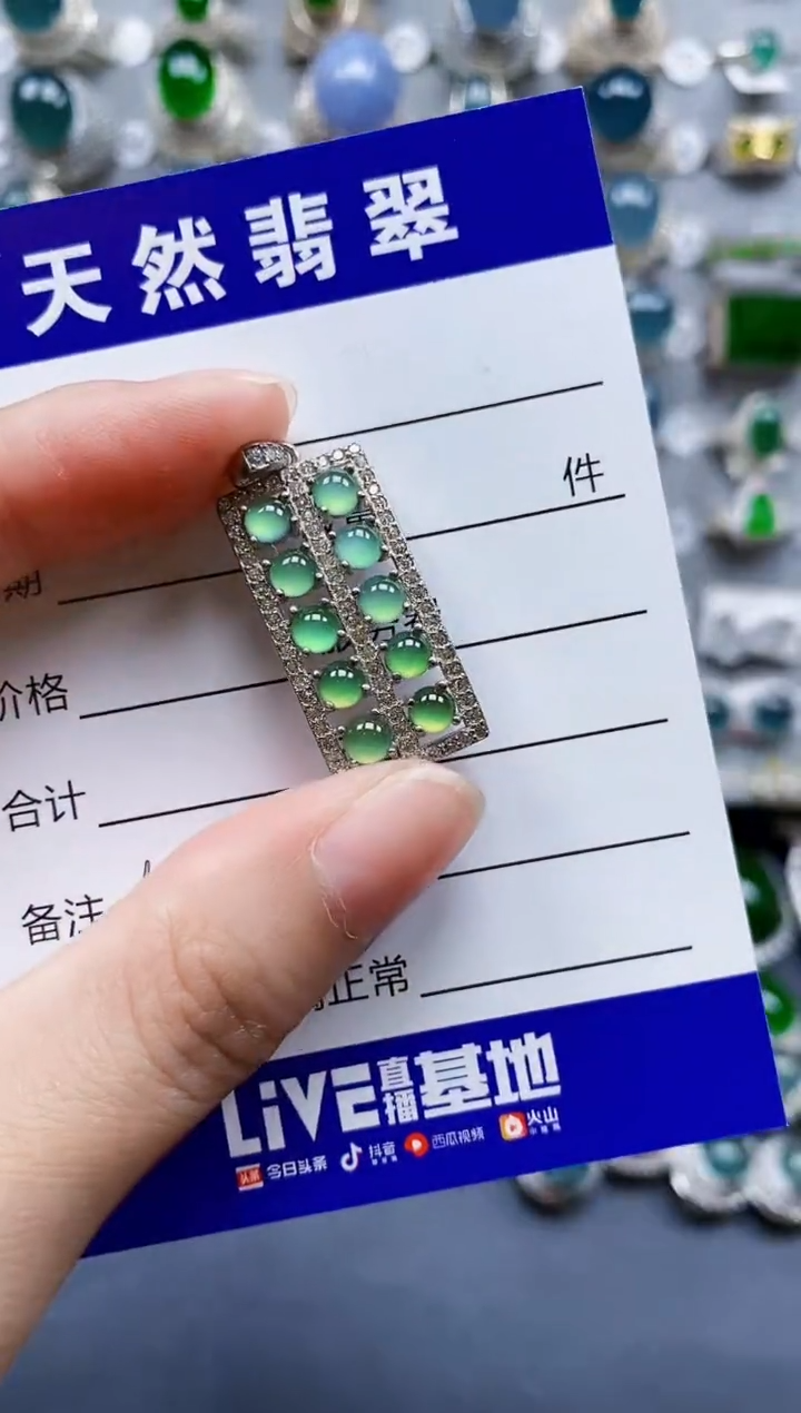 翡翠银S925镶嵌颈饰0135