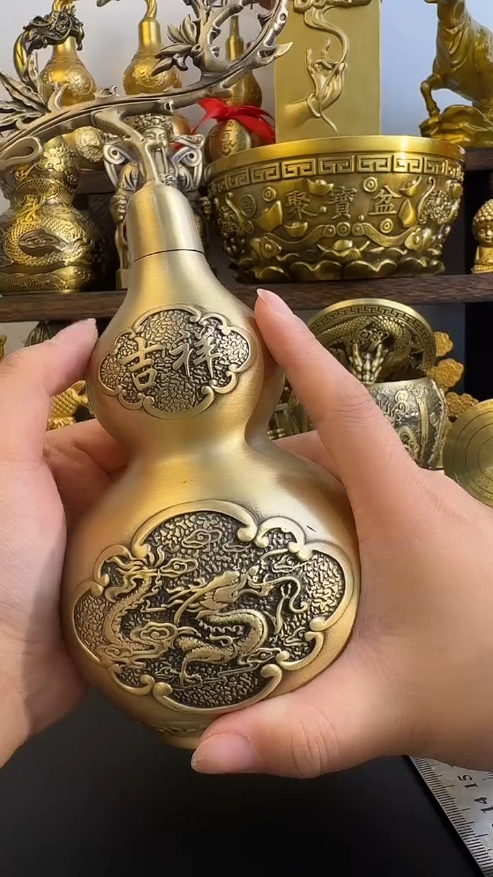 【闪购商品】黄铜喜上眉梢葫芦