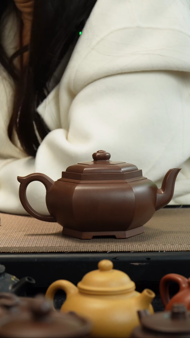 【闪购商品】紫砂茶壶老紫泥六方华灯