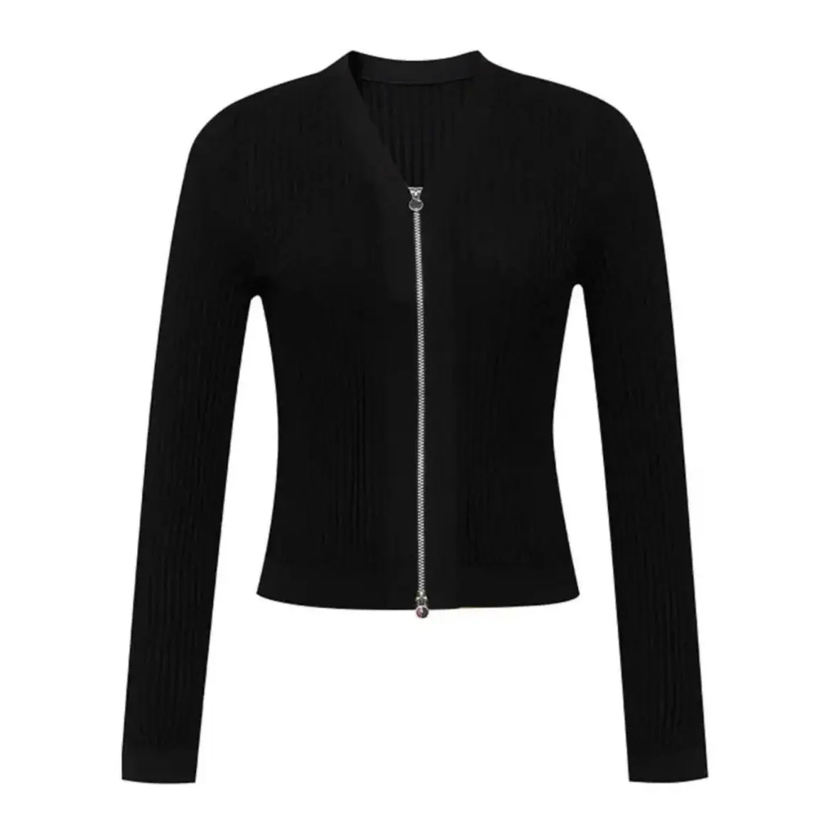 AMASS/阿玛施 新款时尚气质简约长袖羊毛针织黑色收腰针织548026