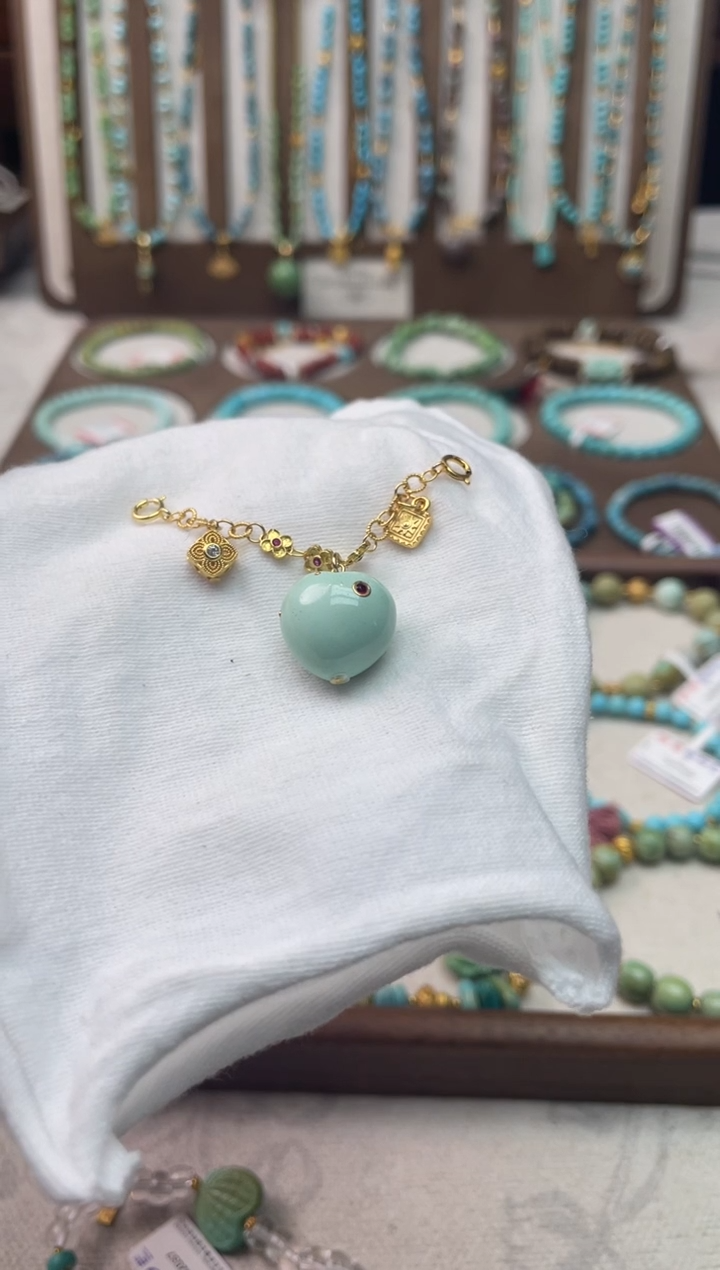 银S925镶嵌绿松石珠宝奇石20