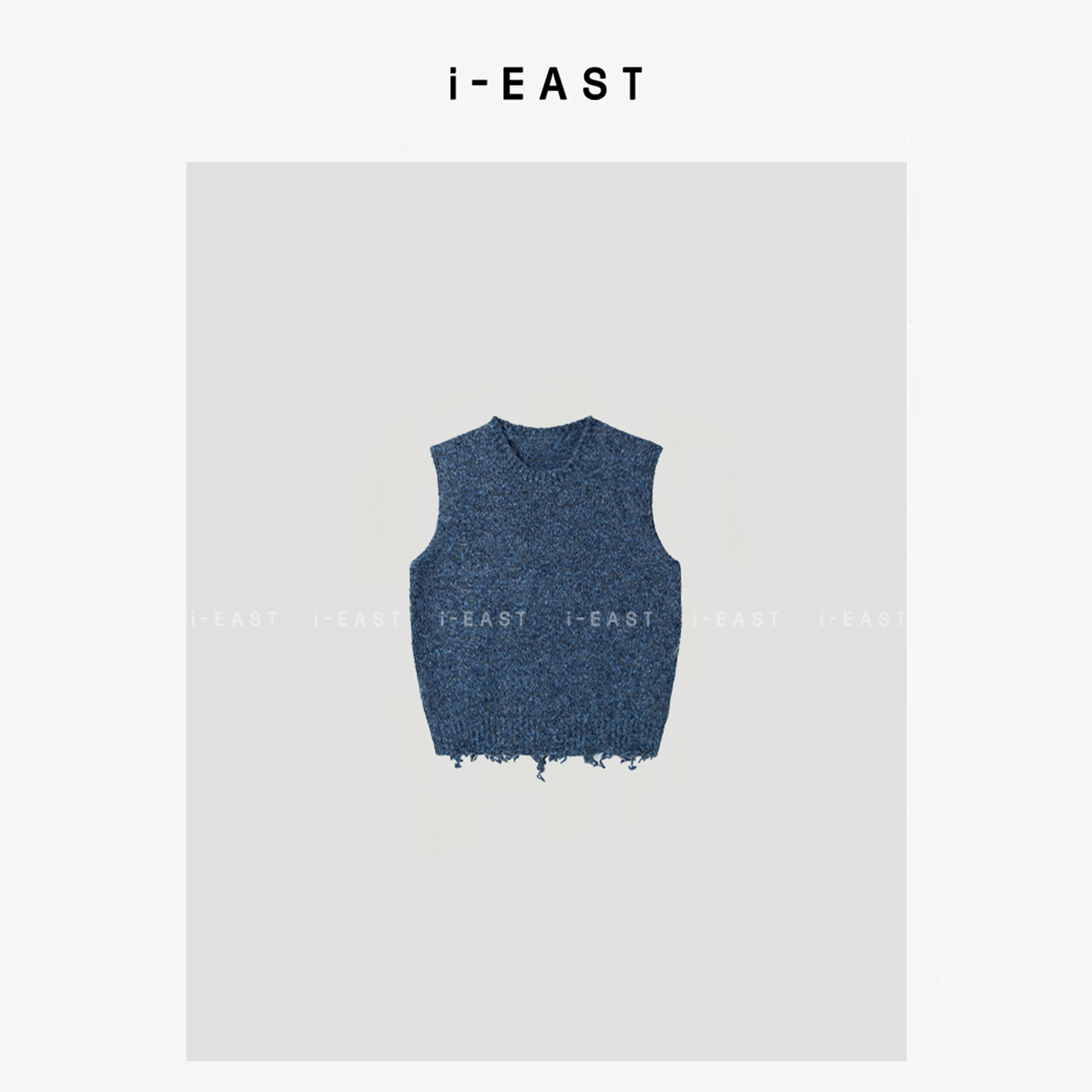 i-EAST 温柔的邂逅~下摆流苏设计感套头无袖毛衣-4Q SY0078