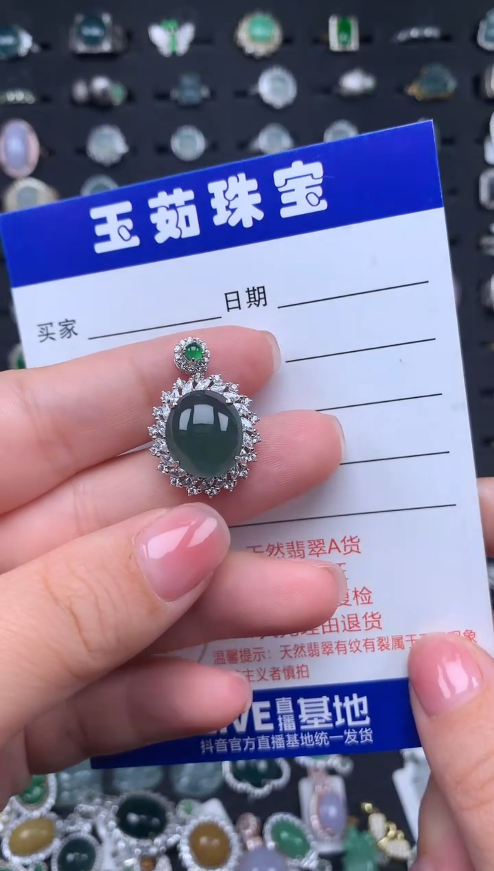 【闪购商品】翡翠颈饰银S925镶嵌34524324