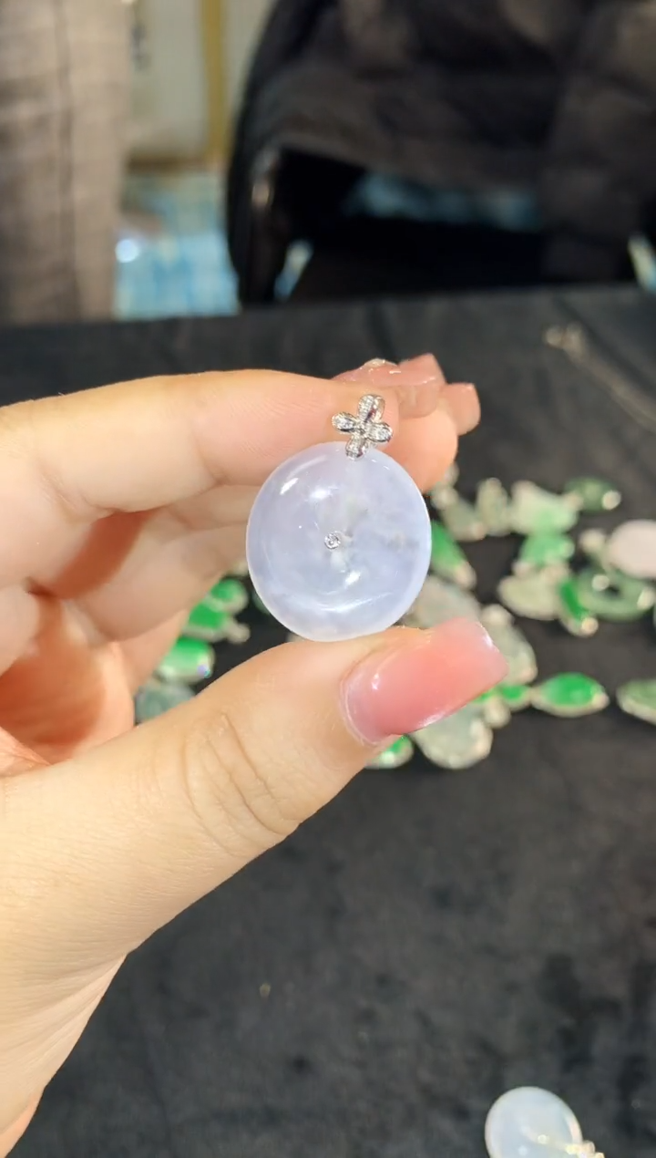 【闪购商品】翡翠吊坠(不含链)18K金镶嵌331psd时尚