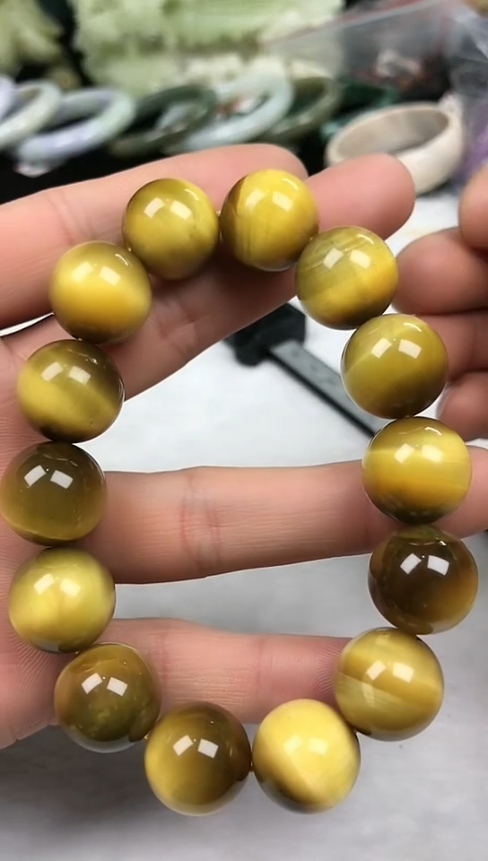 【闪购商品】水晶手链未镶嵌【16MM】金虎眼