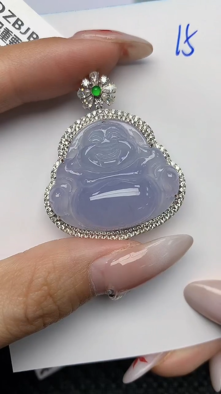 【闪购商品】翡翠颈饰18K金镶嵌天然翡翠A货