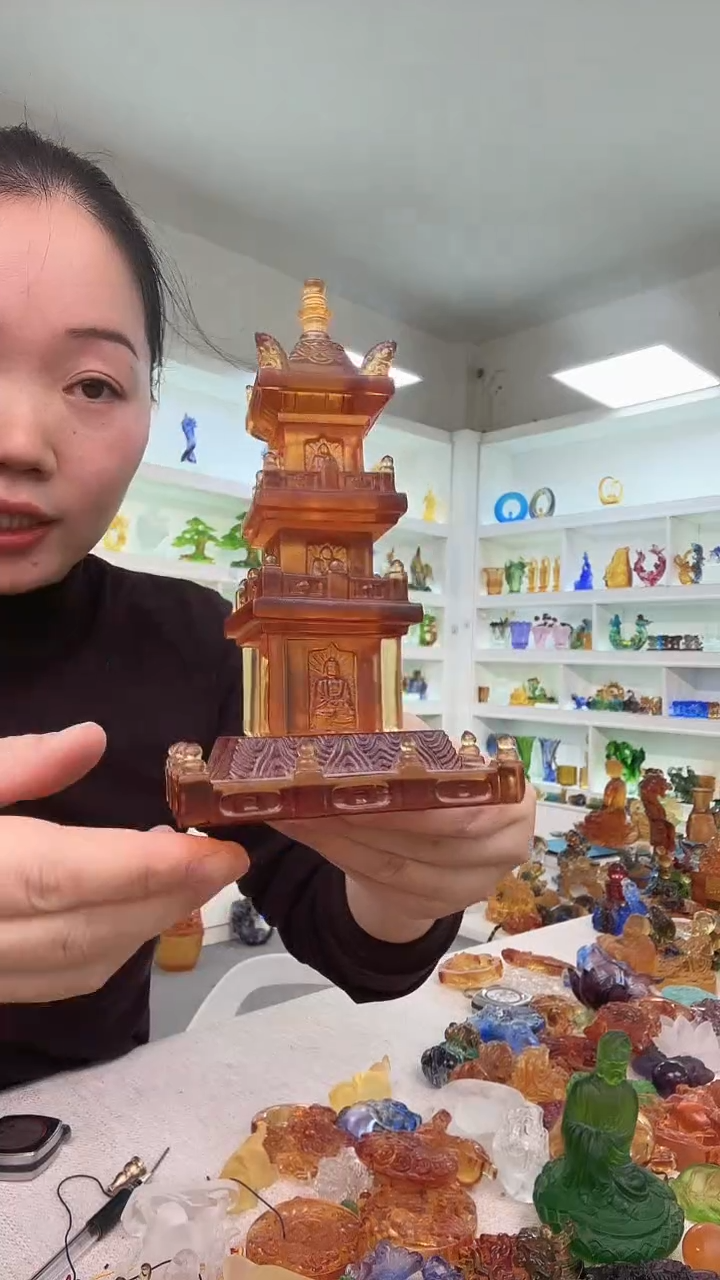 手工艺品琉璃塔摆件