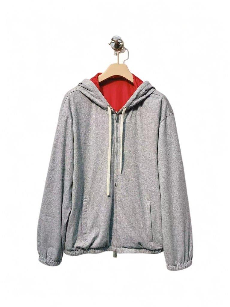 【南油喵喵】A01刘浩存同款 红灰正反两穿连帽拉链卫衣夹克外套