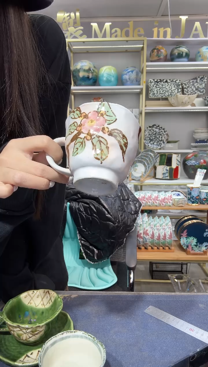 陶瓷手绘马克杯一只山樱花