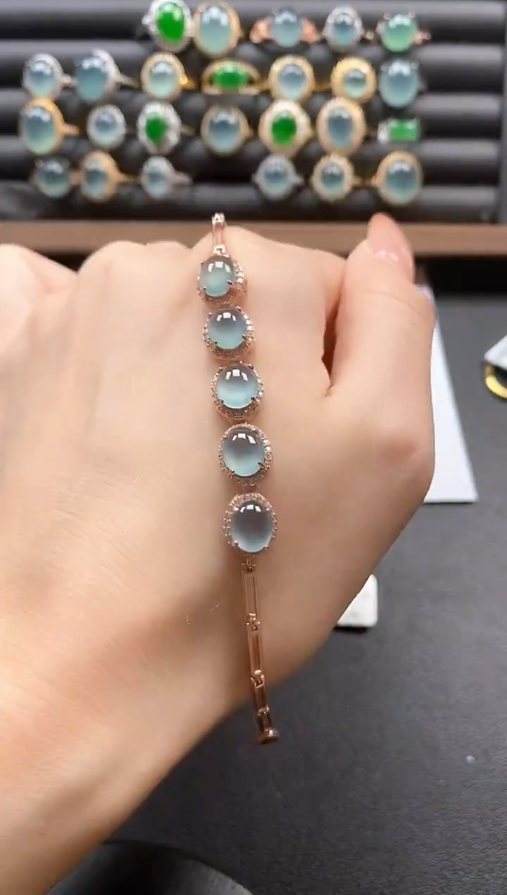 银S925镶嵌戒指翡翠54151-15