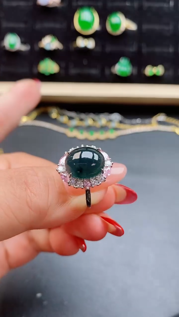 【闪购商品】翡翠戒指银S925镶嵌5080550