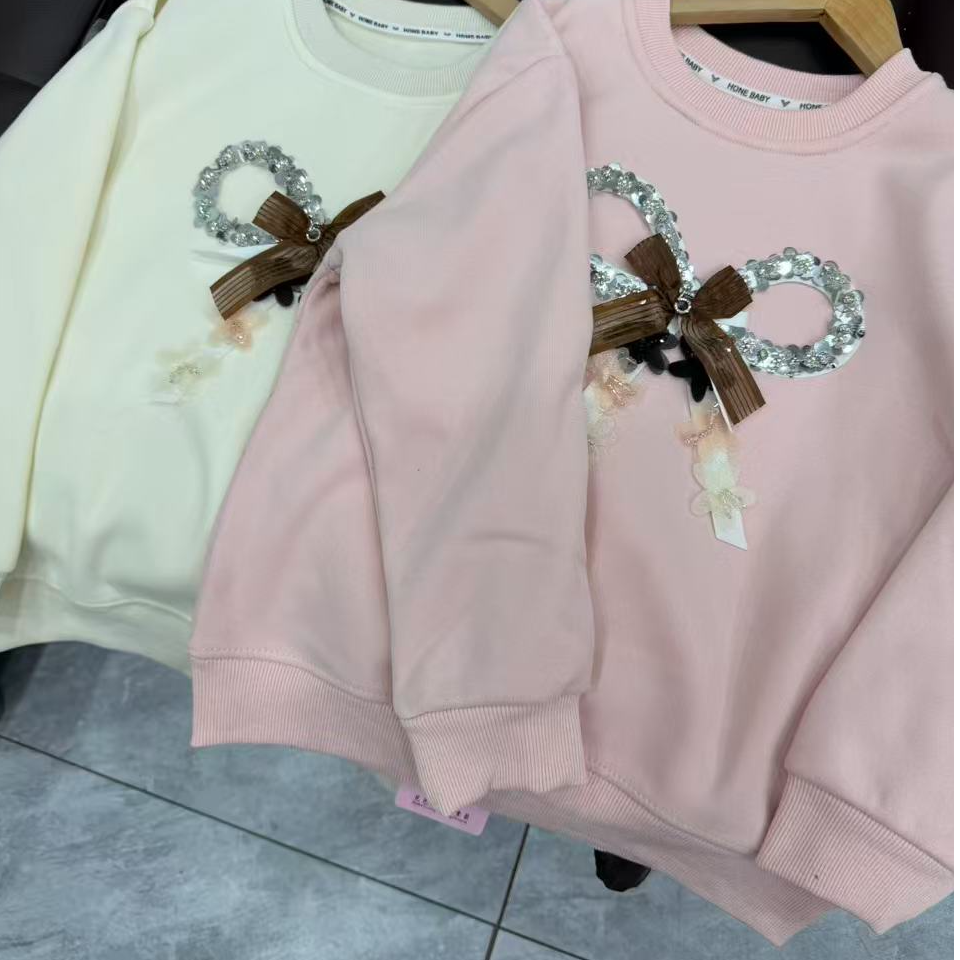 女童蝴蝶结加绒卫衣1221